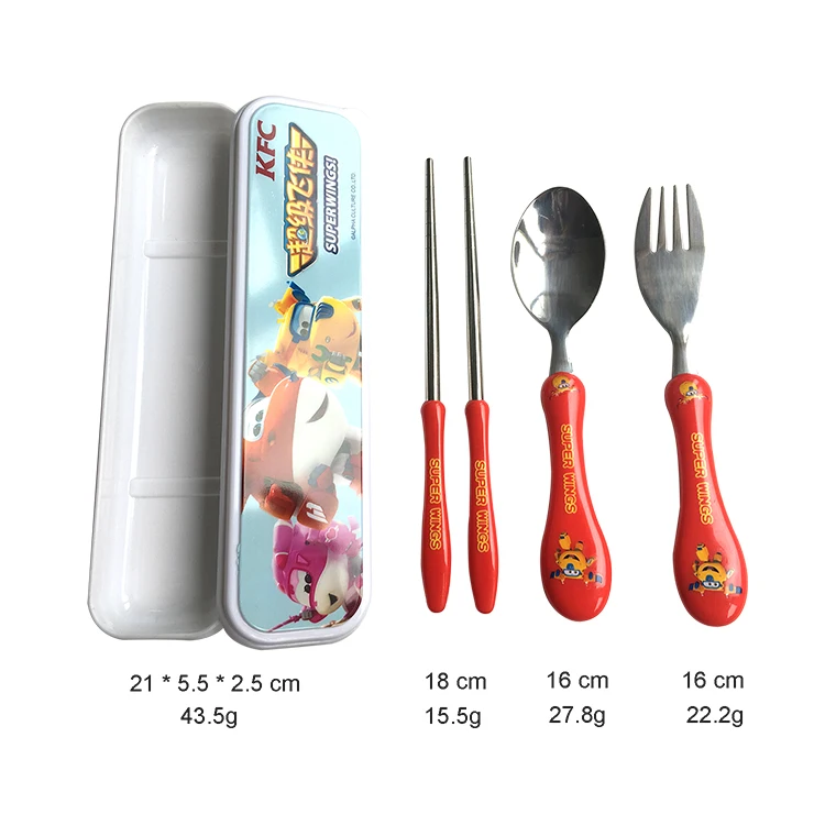 Promotion gift set kids spoon and fork chopsticks children cutlery set