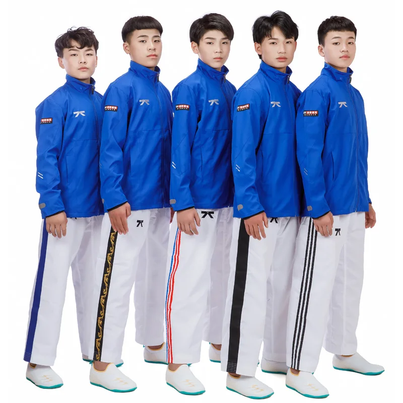 Taekwondo gym group uniform jacket martial arts school custom class uniform youth WTF competition uniform wholesale customised