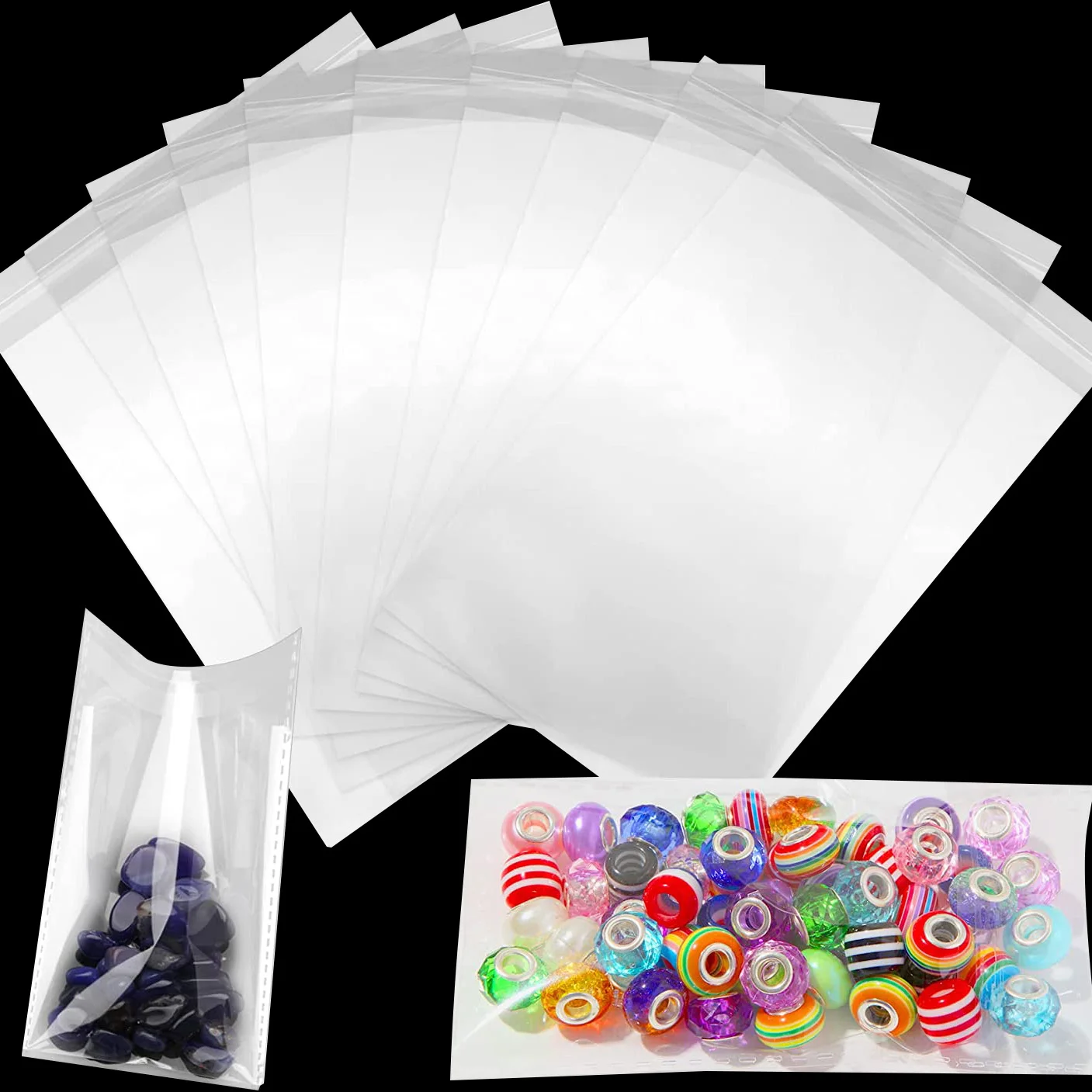 40micron 25x30 A4 Wholesale Custom White Clear Self Adhesive Cellophane Opp Plastic Bag For Apparel Underwear Accessory Package