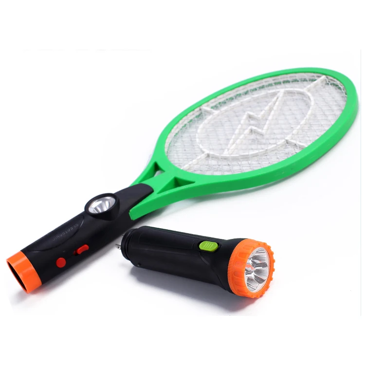 Torch 2 in 1 Large Size Net Electric Mosquito Bats Electric Rechargeable Fly Bug Zapper Bat with Led Mosquito Machine