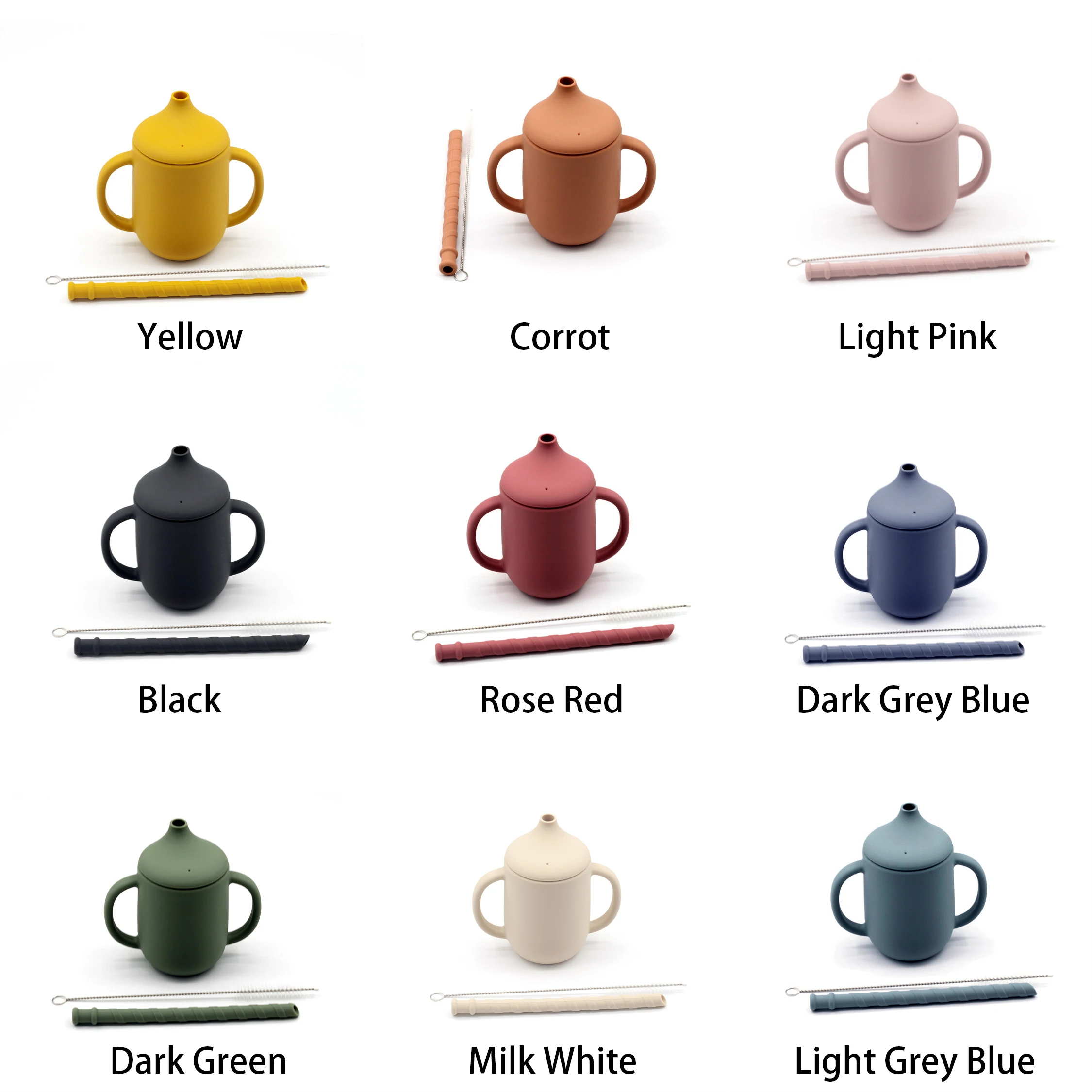 Baby Shower Gift Cartoon Mushroom Sippy Cup Sealed And Leak-Proof Straw Cup With Lid Feeding Liquid Feed Water Bottles For Girls