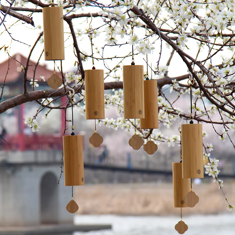 Sound healing musical wind chimes Bamboo Wind Chimes handbels for meditation yoga Hand-Cranked Wind Chimes