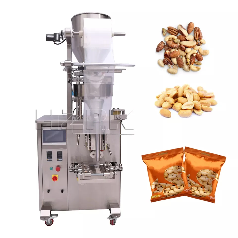 HZPK Fully Automatic Sugar Coffee Beans Granule Seed Bag Sachet Packing Sealing Packaging Machinery For Nuts