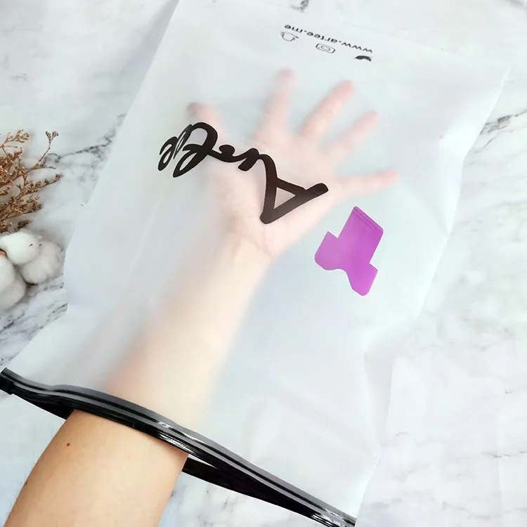 Матовые/матовые биоразлагаемые пластиковые упаковочные пакеты на молнии Майки для купальников сумки с логотипом