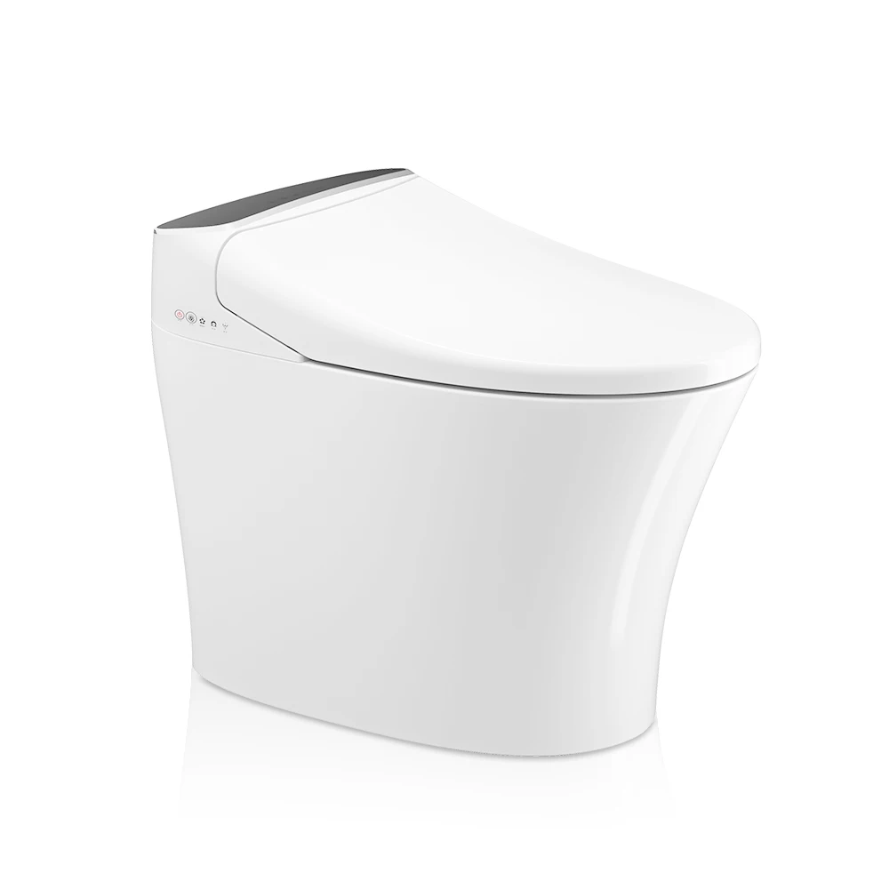 Modern bathroom suspended sanitary ware designs one piece hanging toilet bowl automatic p-trap smart intelligent toilet