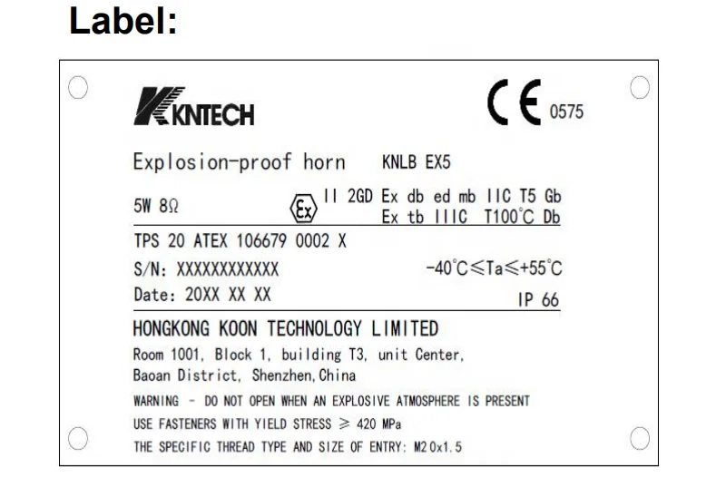 International Tested ATEX Explosion Proof Horn Powered Speaker for oil and gas area KNLB-Ex15