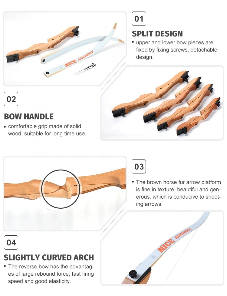 Wood 38 Lbs 62 Inch Carbon Arrow Bow Archery Hunting Bow Traditional Archery Products Top Archery Bows