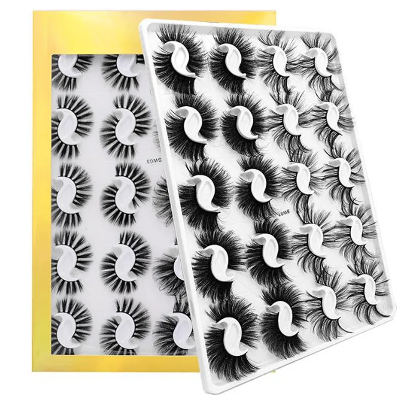 
Custom Eyelash Book 20pairs Multipack Lashes New Style 25mm Length Makeup 3D Lashes Set Vendor 