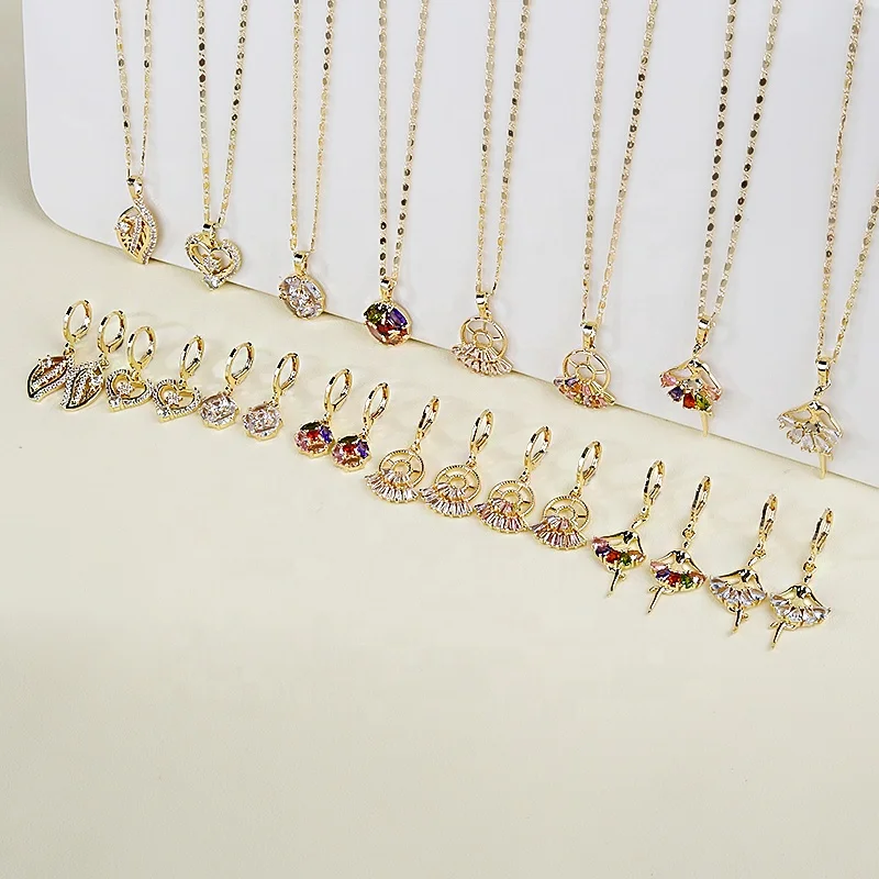 2018 Wedding Wear Butterfly Shape Dubai 18k laminated gold wholesale earrings and necklaces sets Jewelry Set