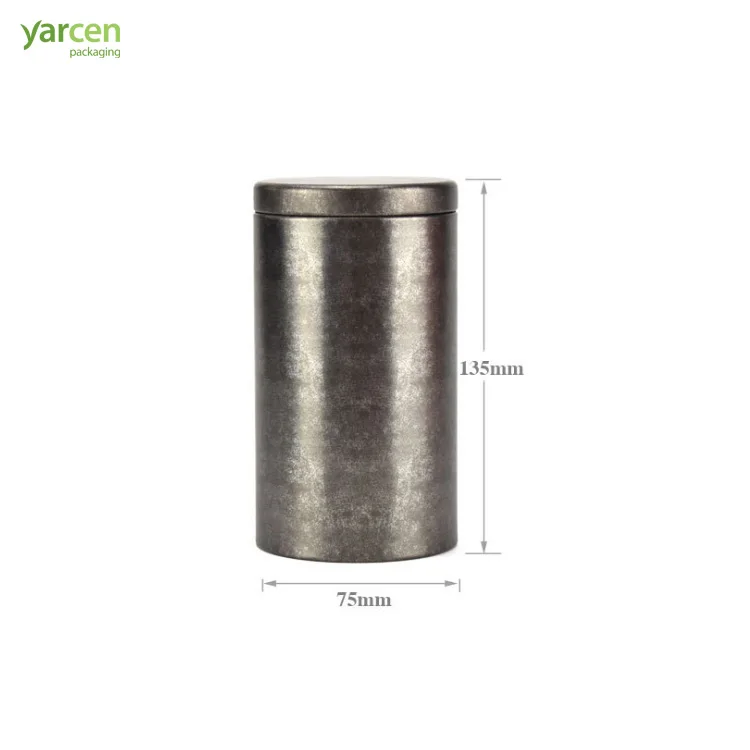 Wholesale Custom Retro Vintage Style Matt Finish  Black Tea Tin Box Packaging