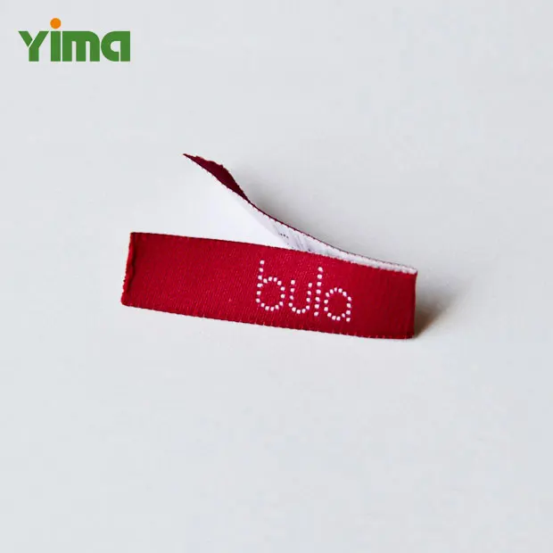 Custom Brand Text LOGO Central Fold Woven Label for Clothing Tag Sewing Garment Accessories Wholesale High Density Damask Fabric