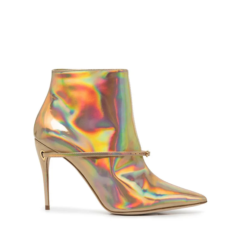 2024 пикантные женские сапоги на высоком каблуке с логотипом заказ ботильоны из искусственной кожи острым носком тонком зимние Вечерние