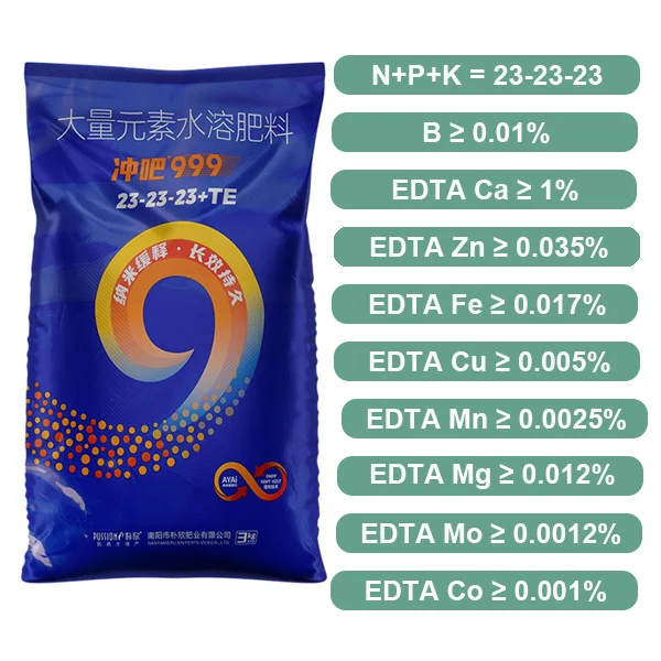Factory Direct Large Trace Element Water-Soluble Organic Slow-Released crystal npk chemical compound fertilizer for crops