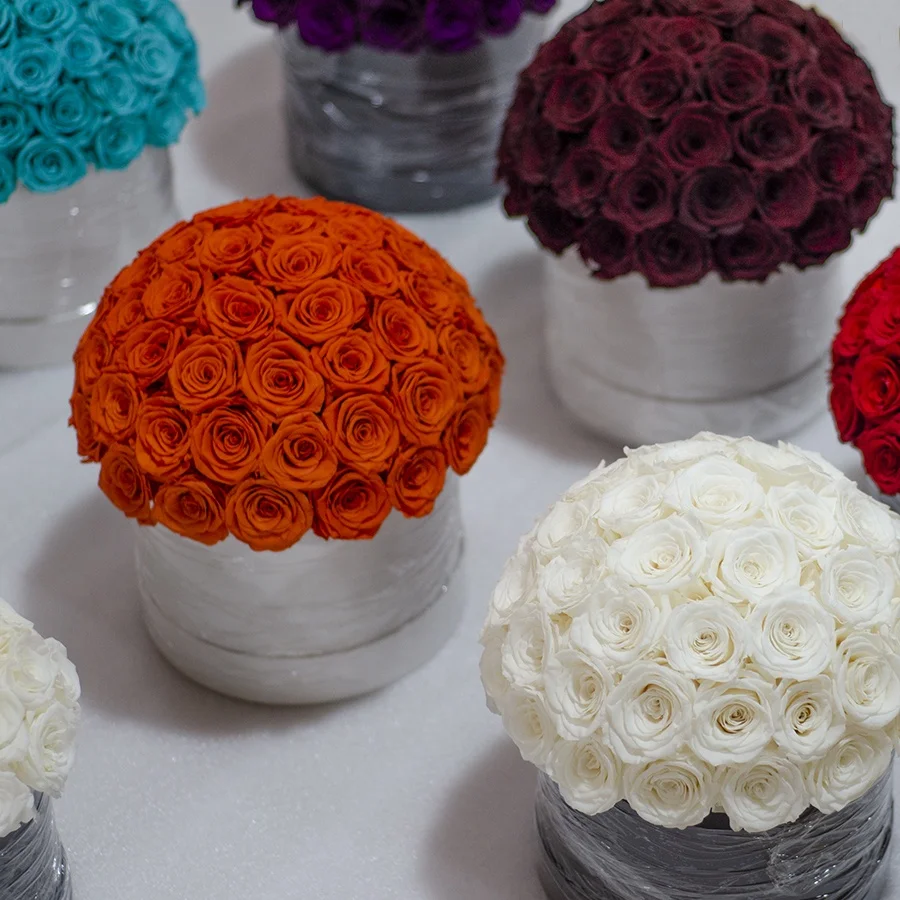  Новый реальный вечный Цветок Купол Caja Para Rosas Infinite Rosen неувядающий сохраняющий вечные