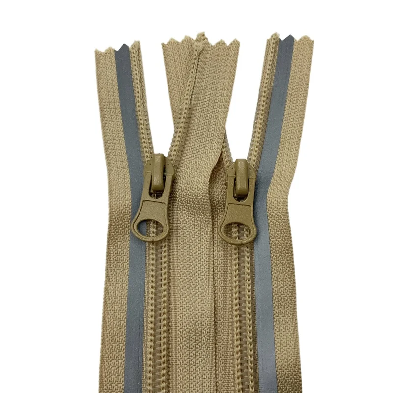 High Quality 5 # Reflective Stripe Colored Nylon Closure Heel Salad Head Clothing Bag Zipper