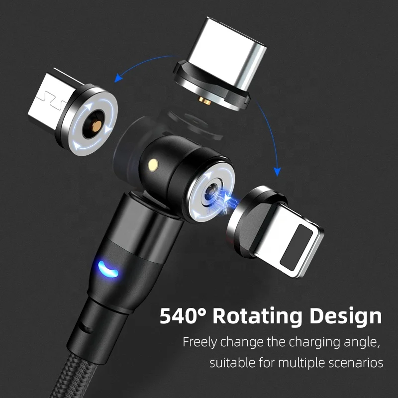  1M 2M Hot sale Magnetic charging 3 in 1 USB Cable LED cell phone accessories Phone Charger for All
