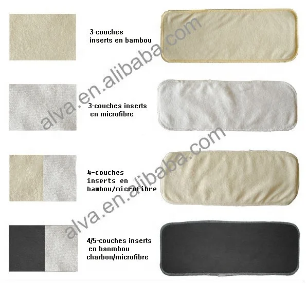 ALVABABY Alva Washable Organic Nappy Bamboo Cloth Diaper Insert