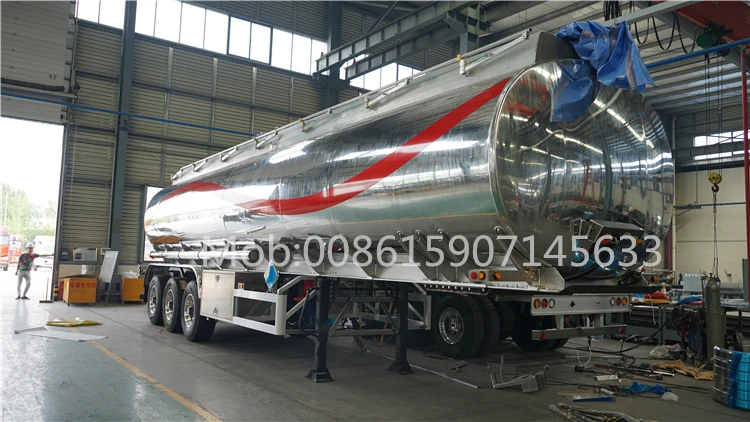 40000L Aluminum lubricant oil fuel gas storage tank lubricant vegetable cooking crude palm oil tank trailer for sale