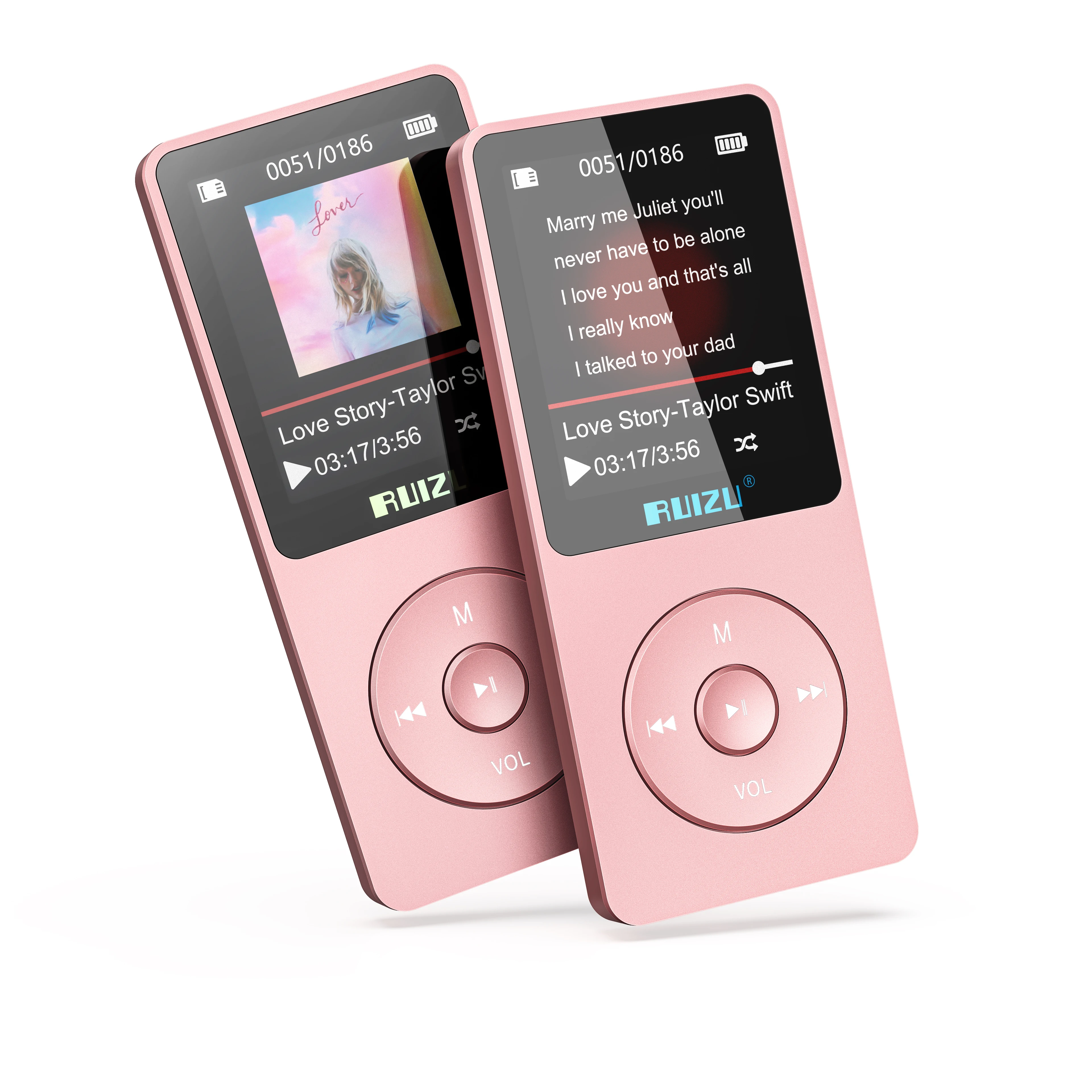 Продвинутый Мини Настраиваемый видео обучение Mp4 Ruizu X02 BT Rose Golden Fm радио музыкальный плеер