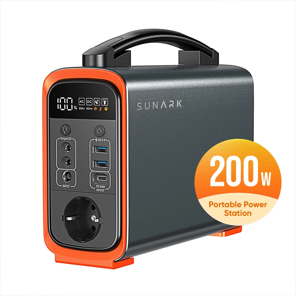 Sunark Good Quality Power Bank 200W Gt200 Portable Power Station For Iphone Car Charger Use