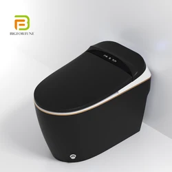 New Fashion Bathroom Smart WC Intelligent One Piece Tankless Automatic Black Smart Toilet Seat