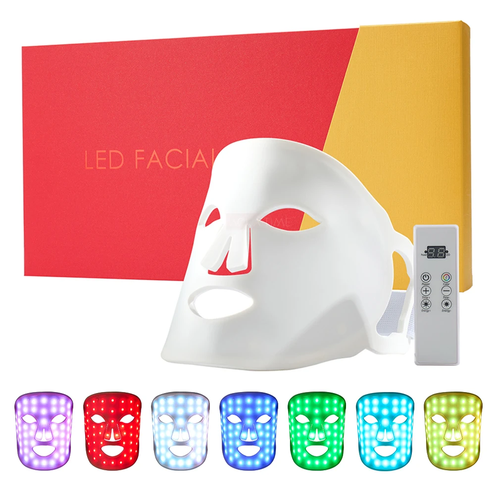 Portable Silicone Wireless Face Mask LED Facial Therapy Mask With 7 Different Colors 60 Pcs LED Lamps Beauty Products For Women