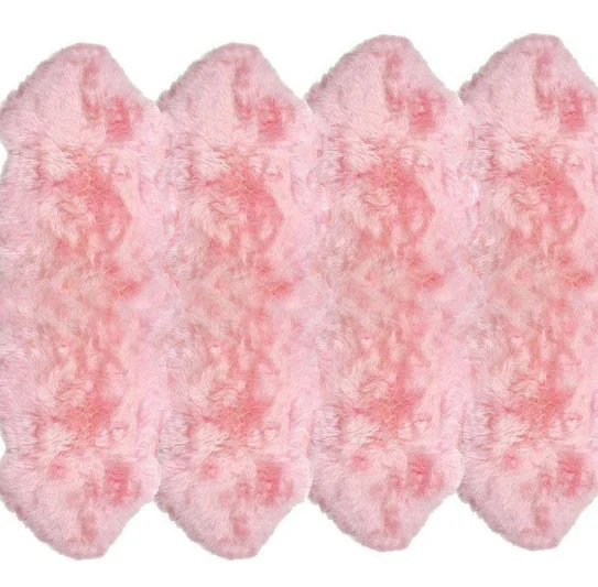 China Factory Eight Pieces Lambskin Wool Fur Rugs and Carpets Octo Pelt Sheepskin Rugs