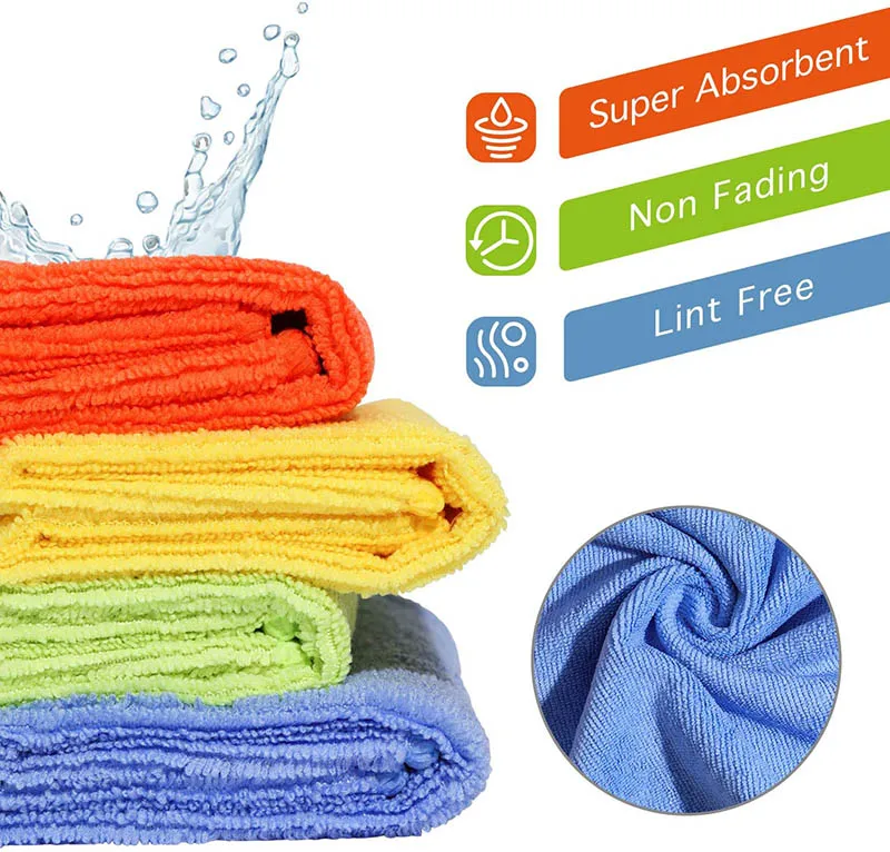80% polyester 20% polyamide car wash towels microfiber home cleaning cloth
