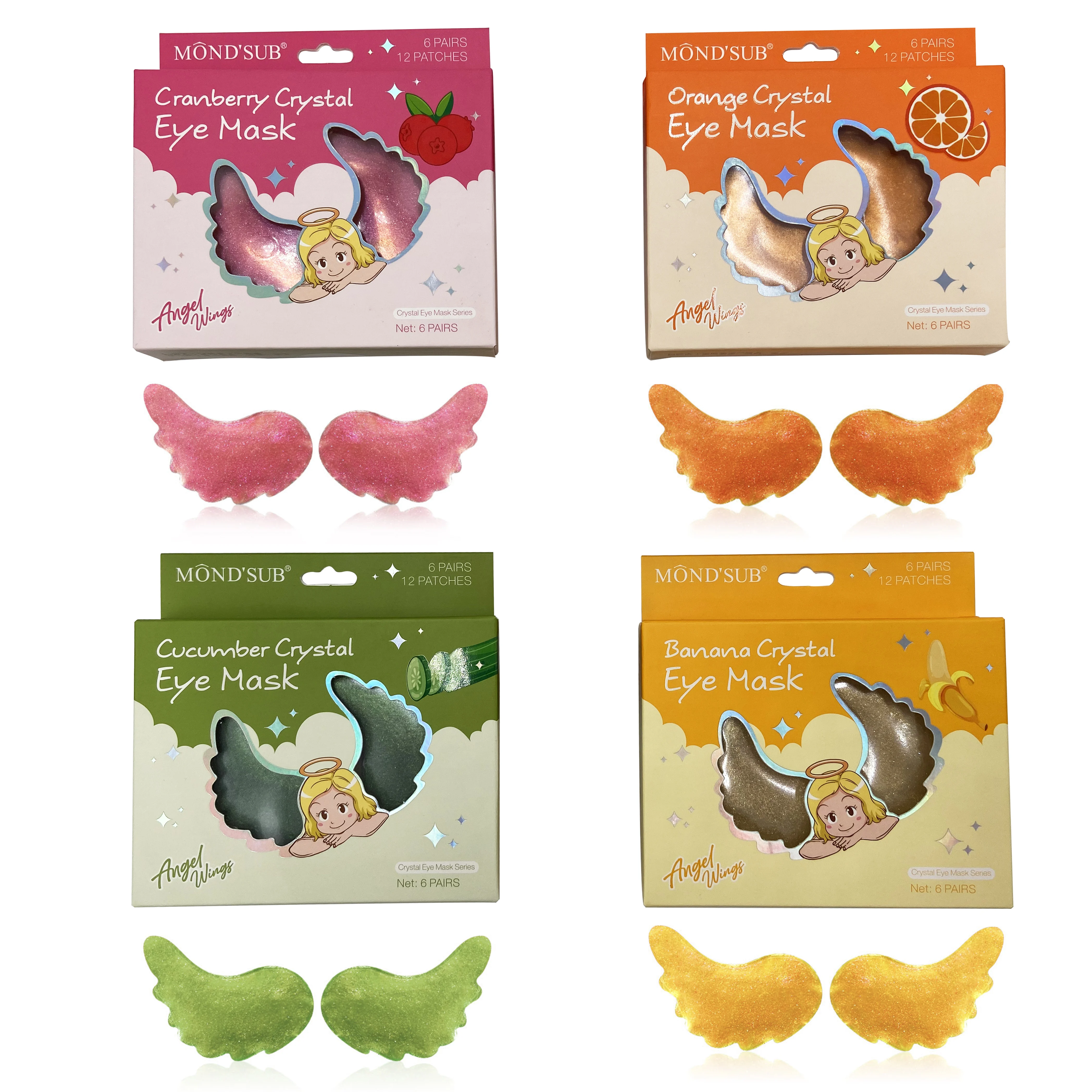New High Quality Organic Moisturizing Colorful Jelly Angel Shape Crystal Anti-wrinkle Eye Mask