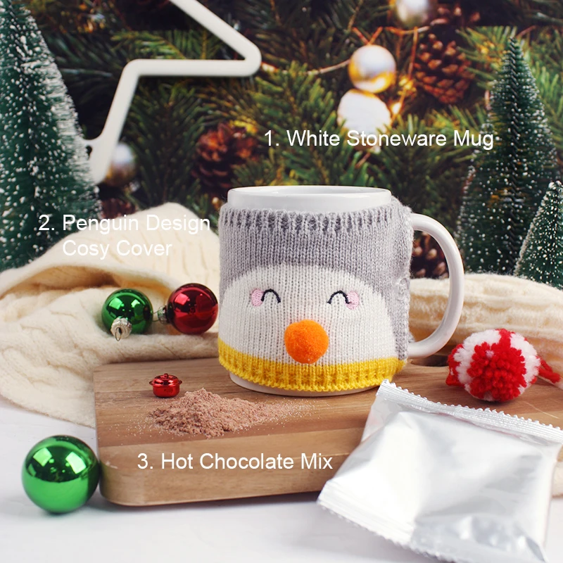 Xmas Ceramic Penguin Mugs Coffee Cup Factory Odm Christmas Gifts Set Customizable Novelty Trending Products for Seasonal Gifting