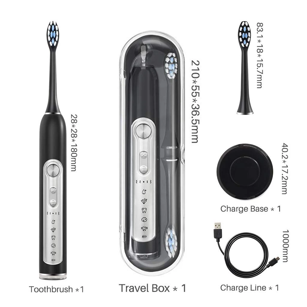 
Best Seller Sonic Rechargeable Electric Toothbrush with 3 Brush Heads for Adults, 5 Modes IPX7 Waterproof Electronic Toothbrush 