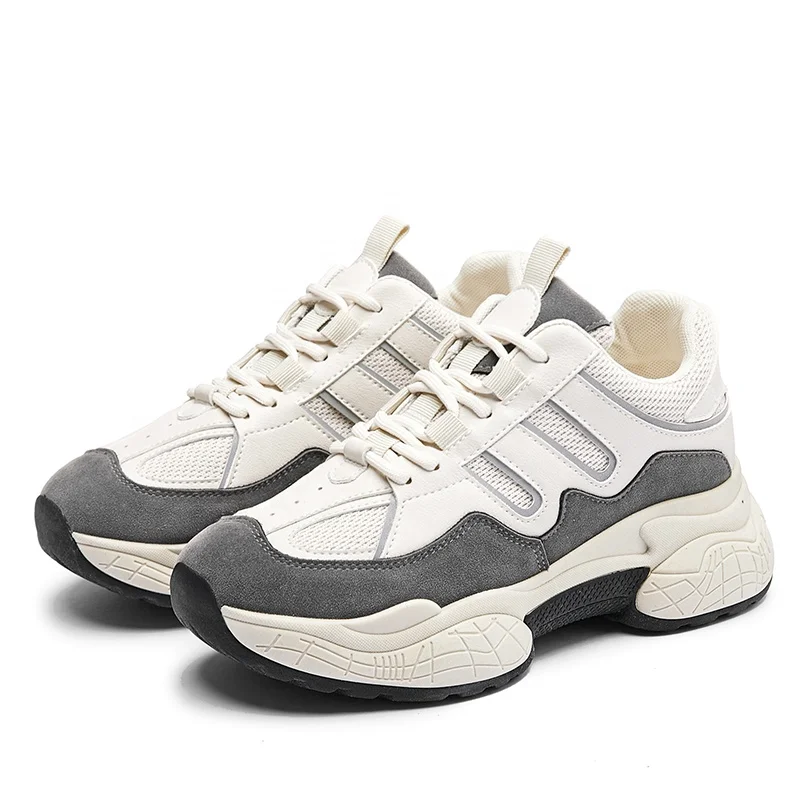 Кроссовки женские на толстой подошве, увеличенные рост, модная повседневная обувь для ходьбы