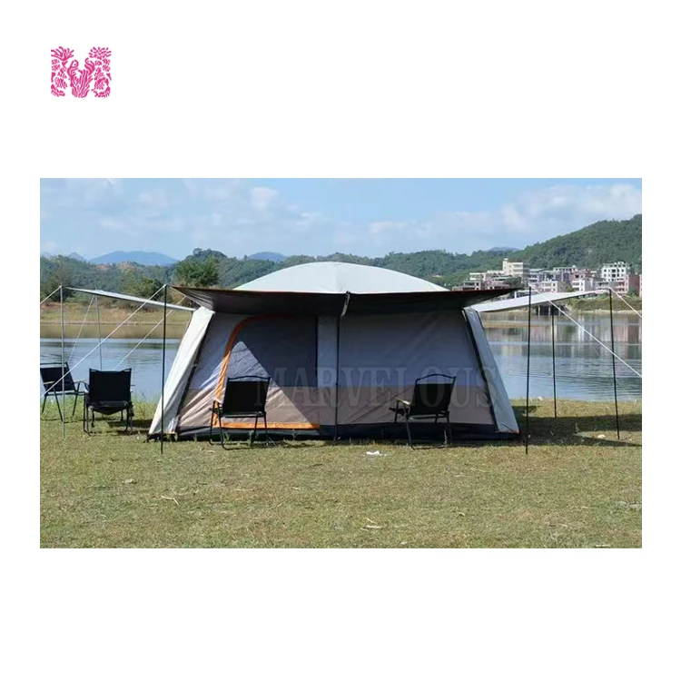 5-6 Person UPF 50+ Waterproof Outdoor Camping Tent Large Oxford Fabric 2 Bedroom Beach and Hiking Travel Tent for Families