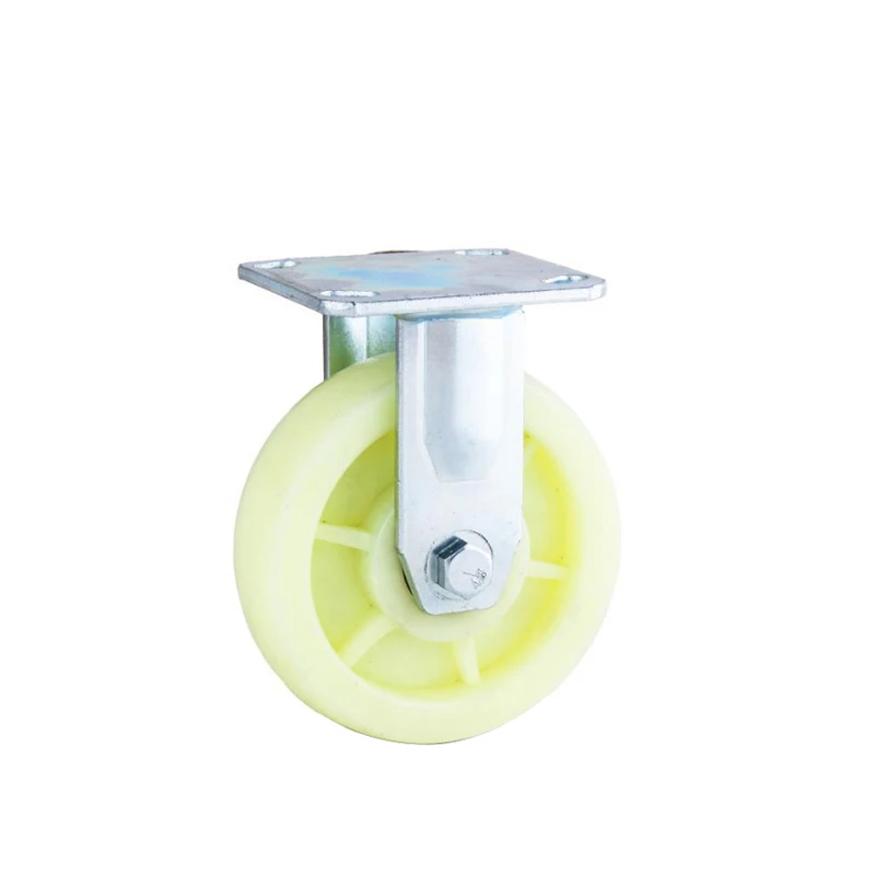 High Quality  4/5/6/8 Inch Milk White Double Bearing Nylon Or PP Wheel Top Plate Caster Wheels