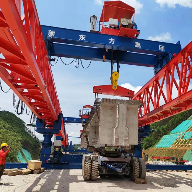 100 Ton Beam Launcher Erecting Girder Box Segment bridge girder launching gantry crane