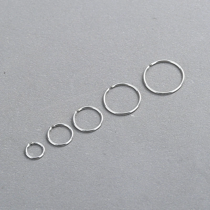 
925 Sterling Silver Round Nose Ring Twisted Rope Shaped Body Piercing Jewelry Minimalist Personality For Women 