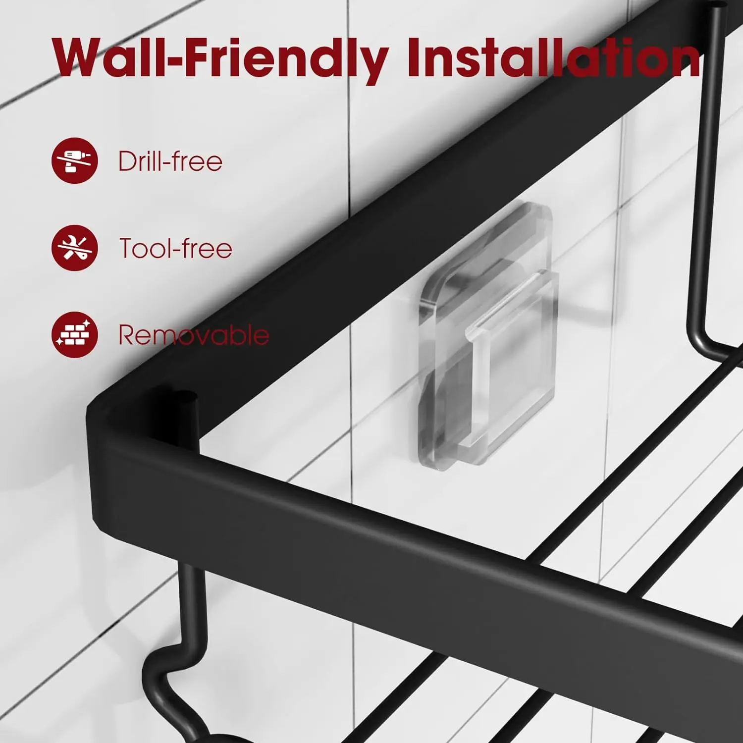 White Shower Caddy - 5 Piece Set, Multipurpose Shower Organizer, Waterproof & Rustproof Bathroom Shower Shelves