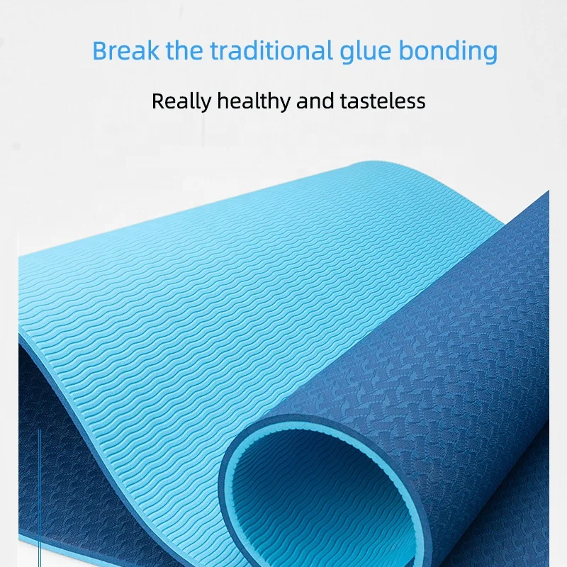 183*61cm Tpe Yoga Mat 6mm Home Use Pilates Eco Non Slip Yoga Mats Wholesale From Manufacturer Tpe Yoga Mat Dual Color