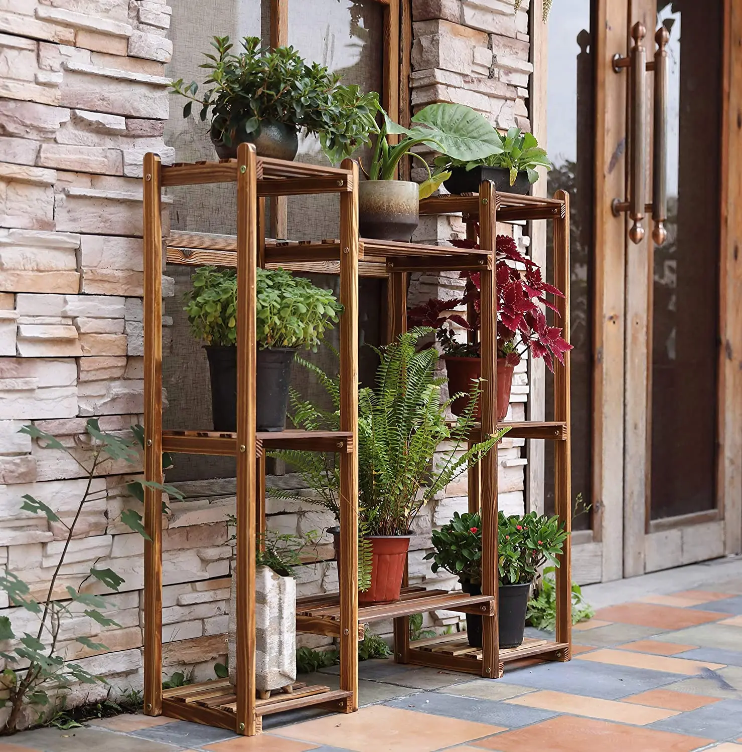 Household Natural Bonsai Flower Display Shelf  Room Plants Stand Planter Shelf