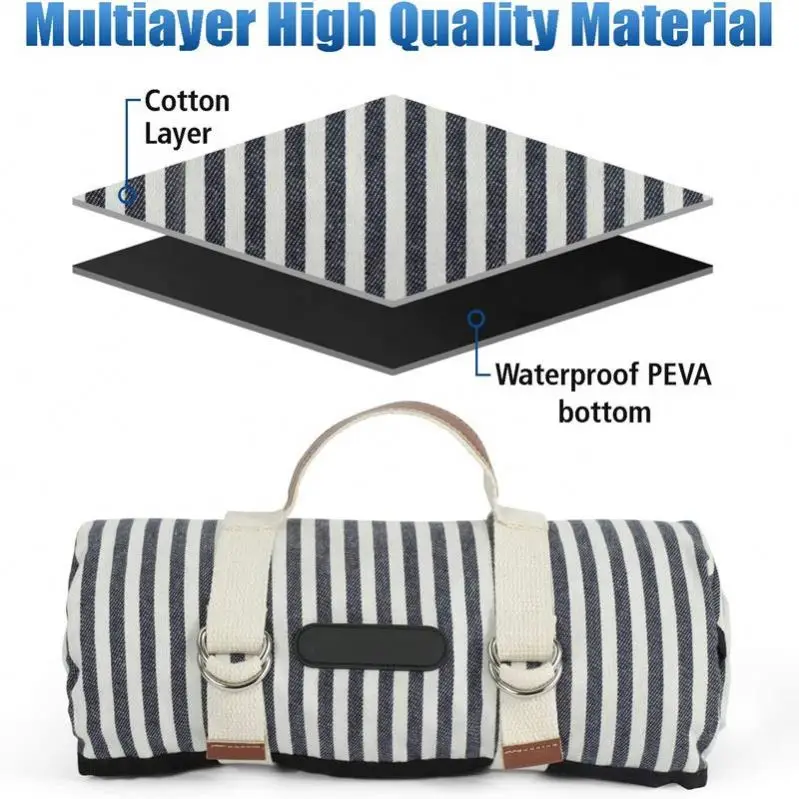 Mat Picnic Blanket Straw Sitting Pad With Leather Quilt Picnic Blanket All Season Universal Portable Picnic Mat