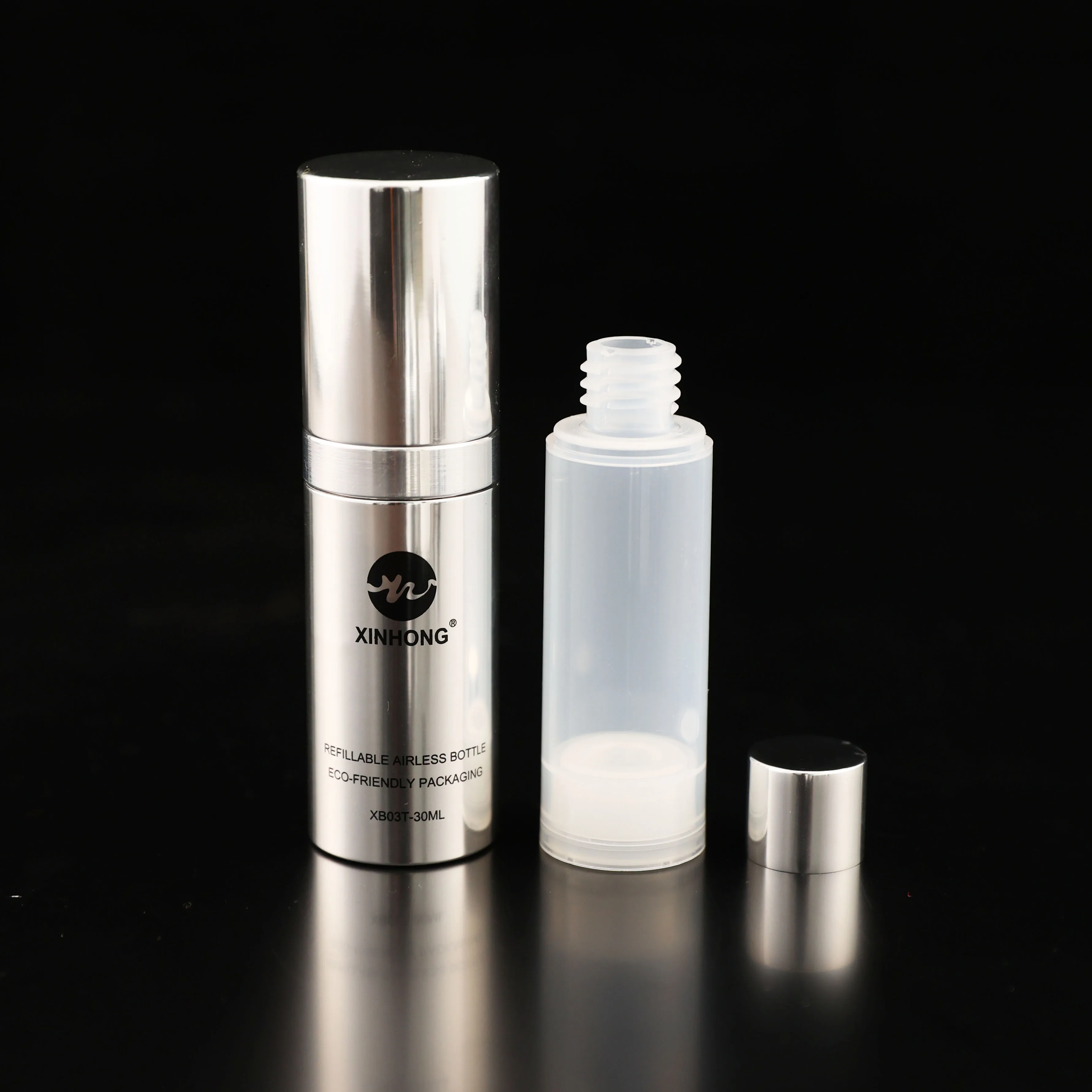 30ml 50ml Refillable Airless Pump Bottles With Replaceable Inner Case Sustainable Cosmetic Bottle Packaging