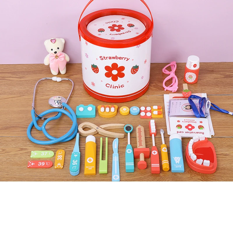 Детская Интерактивная деревянная игрушка-врач, имитация игрового домика, имитация инъекций, развивающая игрушка, набор