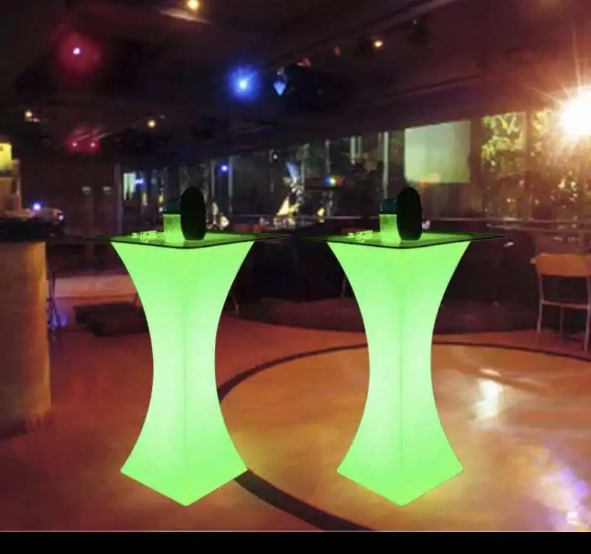 2023  Popular hot selling! PE RGB color changing remote control nightclub bar LED cocktail table