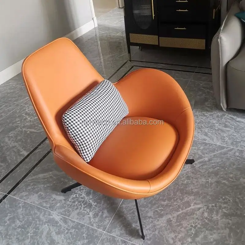 Simple Genuine Leather Imitation Leather Designer Lazy Leisure Chair, Egg Snail Chair