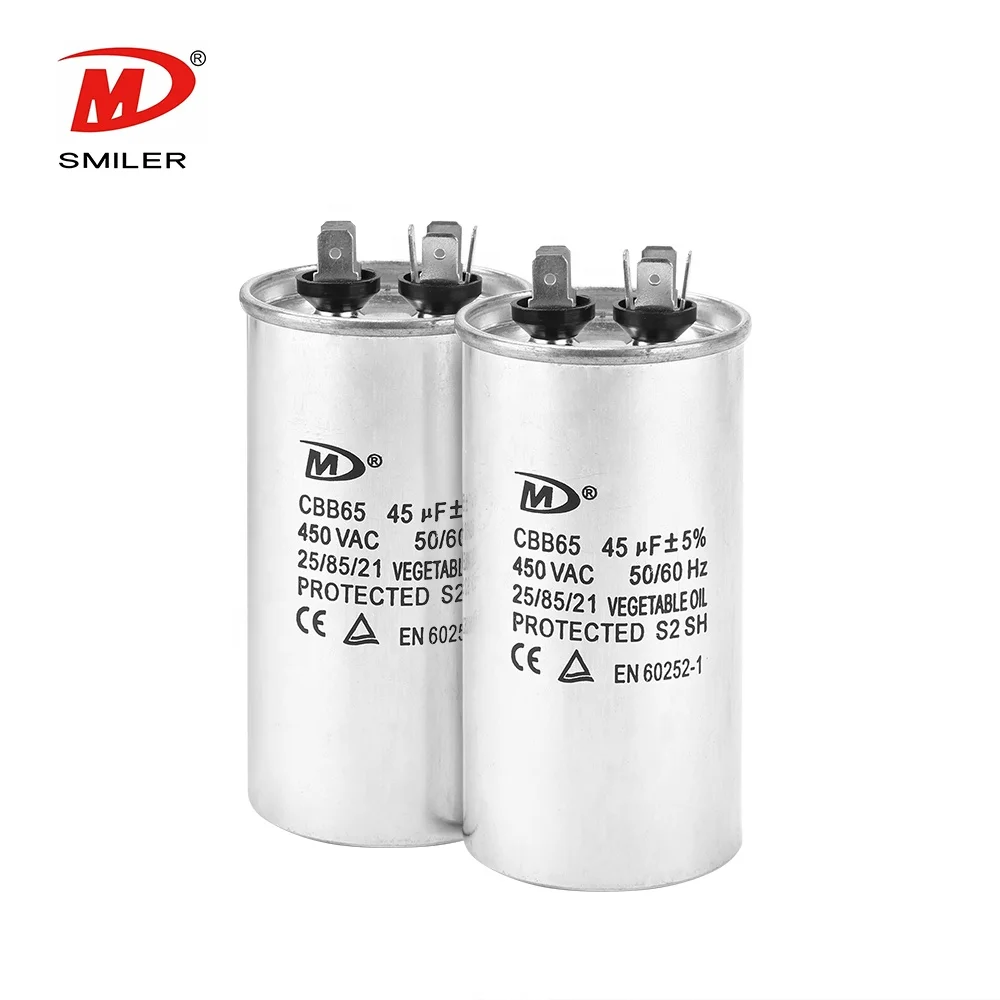 Air conditioner Motor Run Capacitor 25uf 30uf 35uf 40uf 45uf 50uf 55uf 60uf 70uf Diameter 50mm CBB65