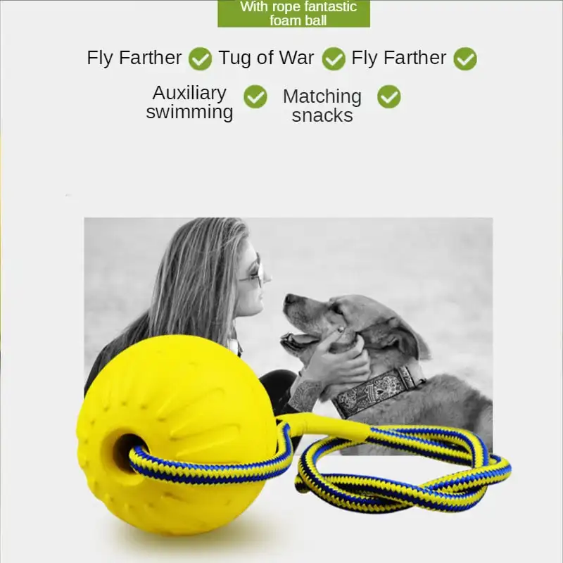 EVA Foam Rubber Natural Floating Nontoxic Portable Dog  Ball Pet Toy  for Pet Training Interactive