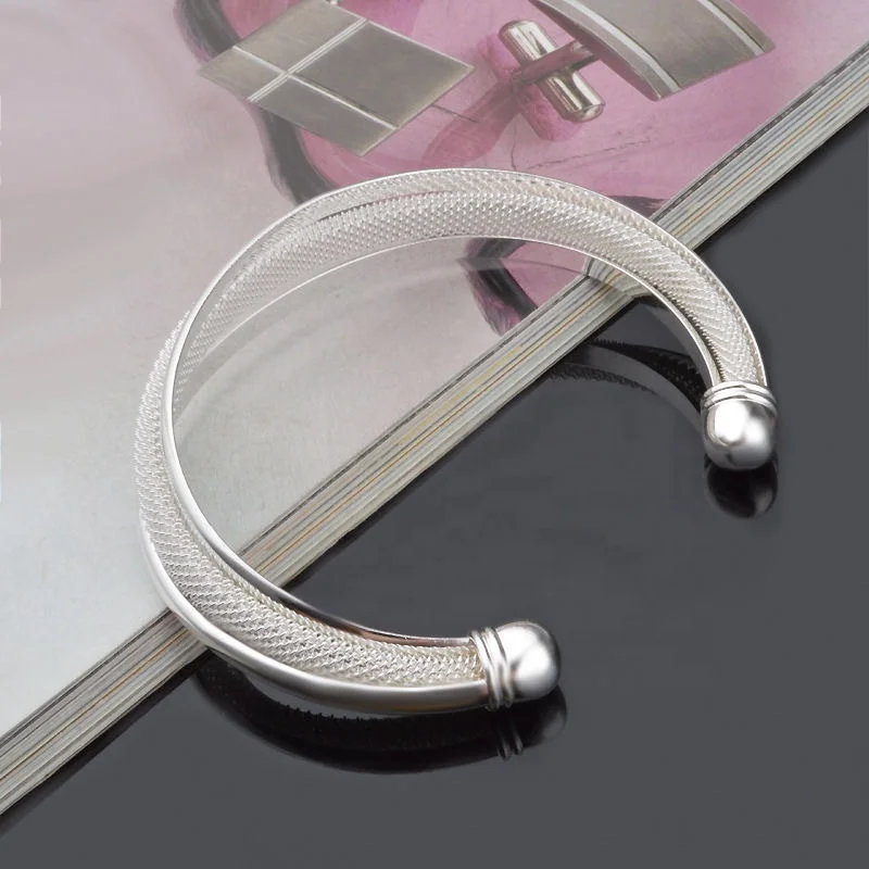 Factory wholesale copper jewelry double-wire mesh hollowed-out silver-plated fashion ladies bracelet