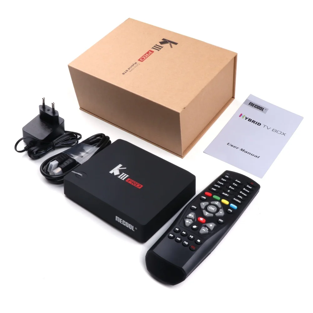  MECOOL KIII Pro Amlogic S912 гибридная ТВ-приставка DVB S2 T2 2 4G + 5G двухдиапазонный WiFi BT 4 0 медиаплеер 4K спутниковый