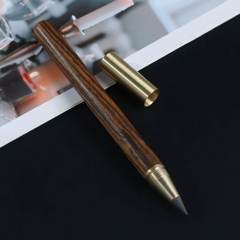 BECOL New Design No Need Sharpened Inkless Pencil Custom Logo Wood  Eternal Pencil With Screwed Cap for Students
