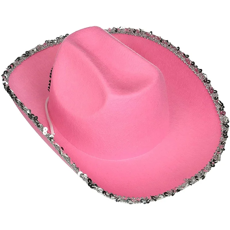 Дешевая ковбойская шляпа sombrero vaquero Rodeo Queen с блестками тиара розовая женской ковбойской шляпой